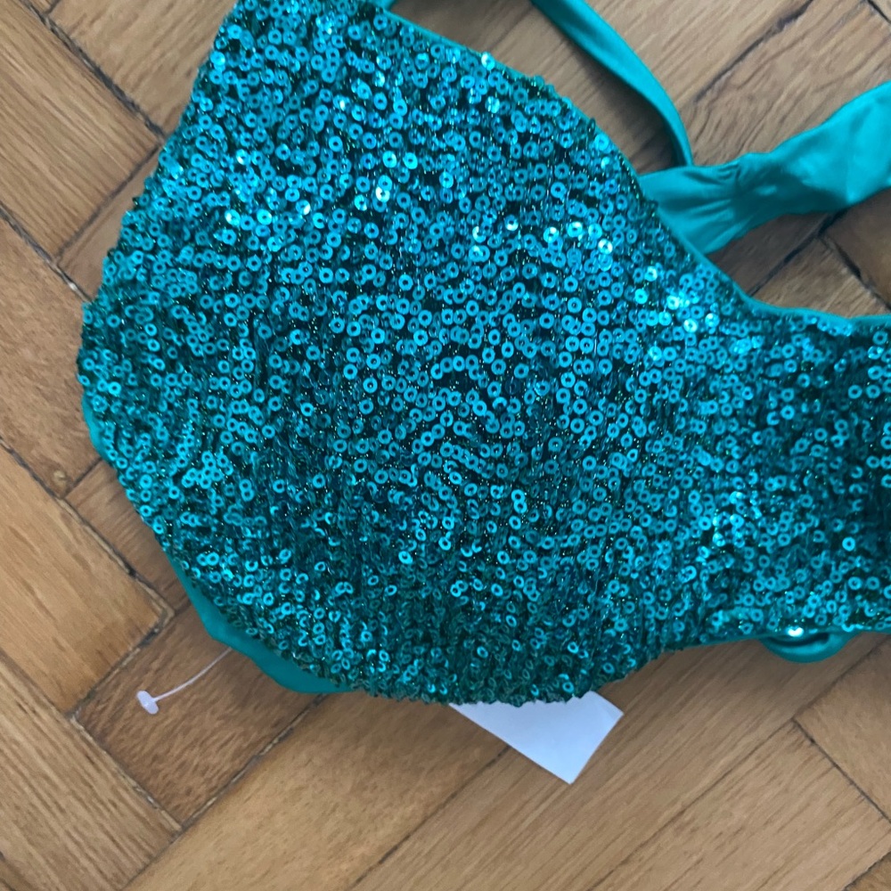 Calzedonia Green Sequin Bralette top Verde XL NWOT 90B/85 C/80D - Picture 7 of 9